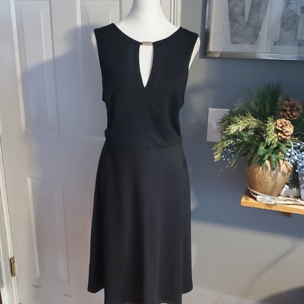 Ann Taylor Elegant Black Midi Dress